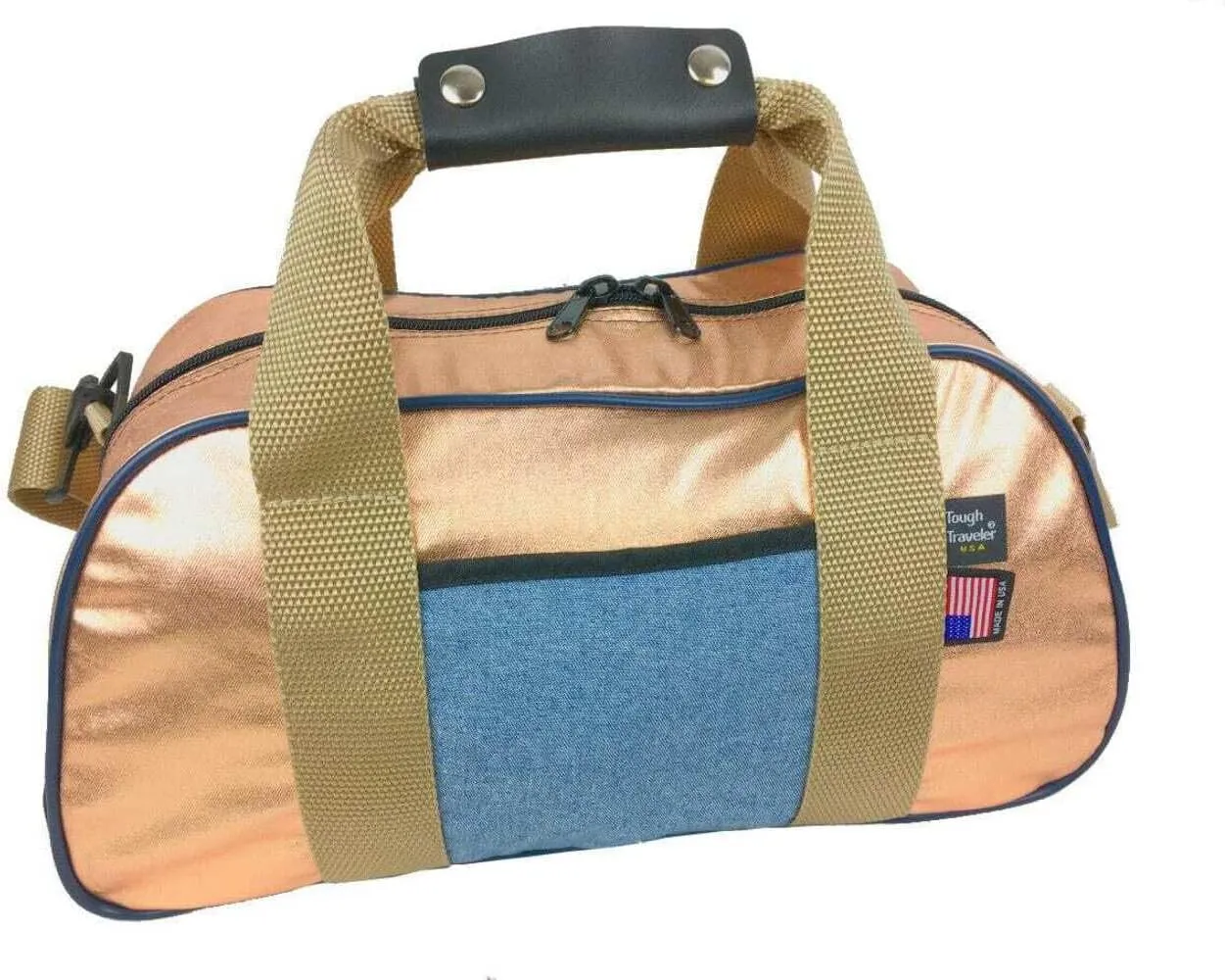 | Made in USA | EURO DUFFEL Peach Metallic Small