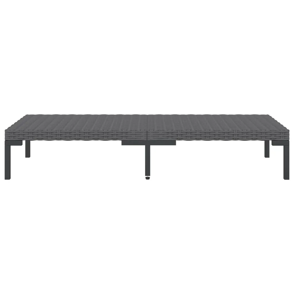 10 Piece Patio Lounge Set with Cushions Poly Rattan Dark Gray