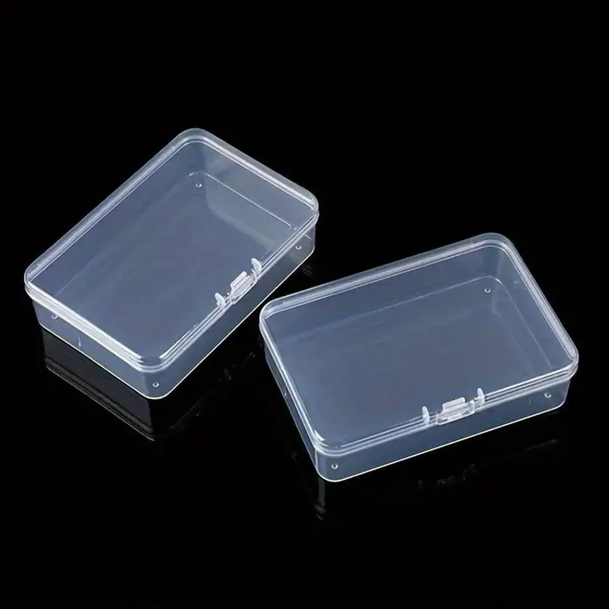 10PCS 11.5cm Clear Plastic Rectangular Storage Box Parts Organizer Container