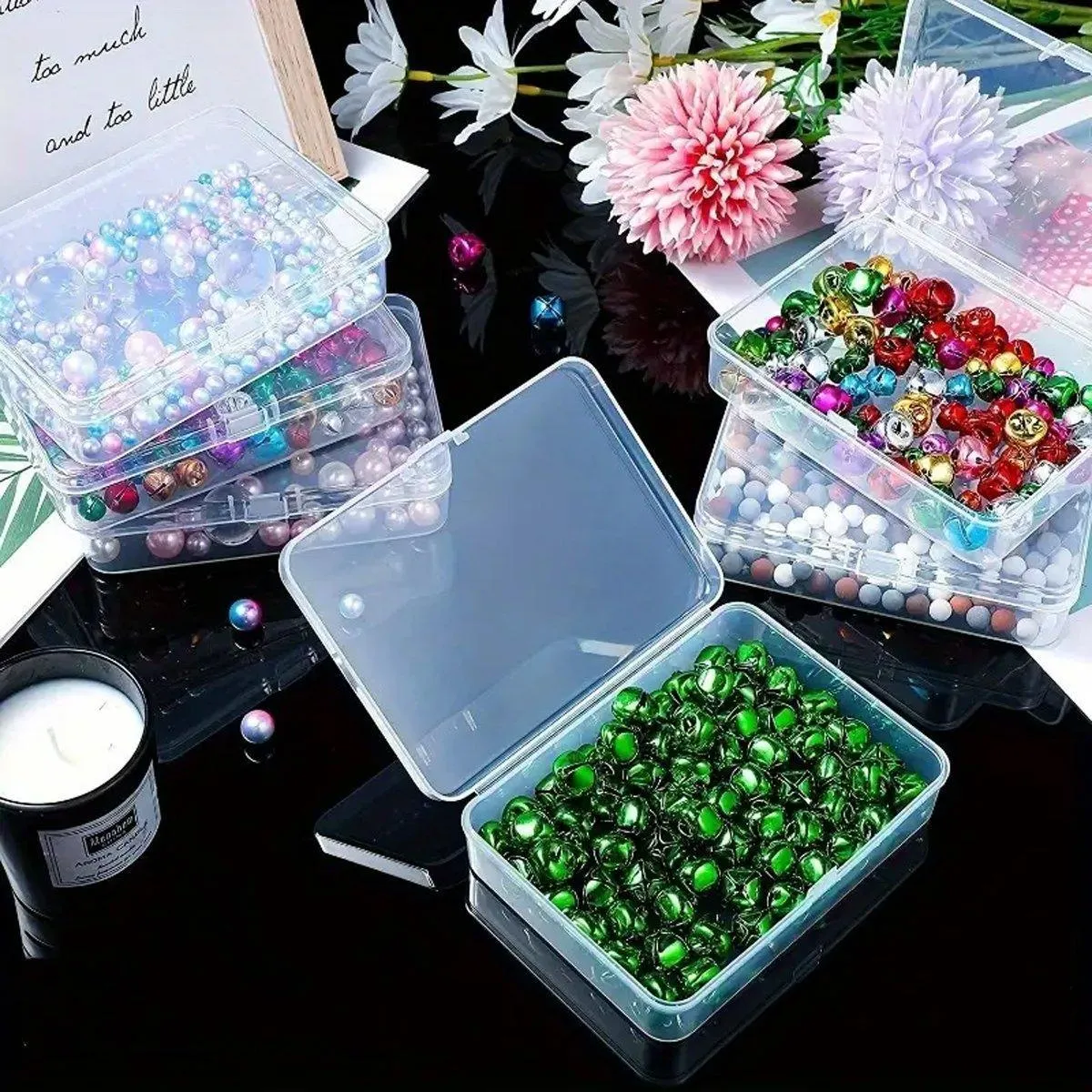 10PCS 11.5cm Clear Plastic Rectangular Storage Box Parts Organizer Container