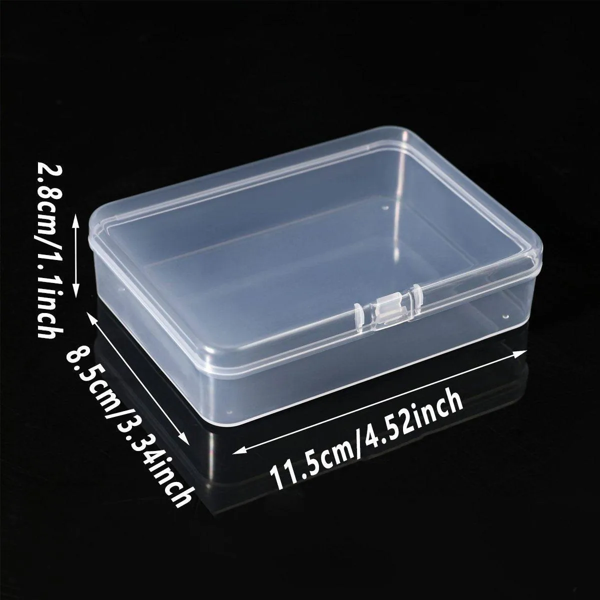 10PCS 11.5cm Clear Plastic Rectangular Storage Box Parts Organizer Container