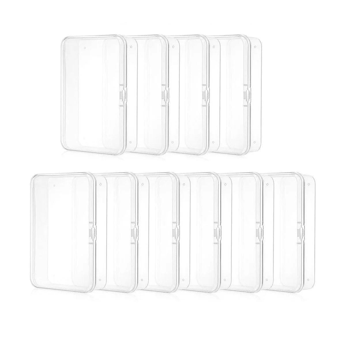 10PCS 11.5cm Clear Plastic Rectangular Storage Box Parts Organizer Container