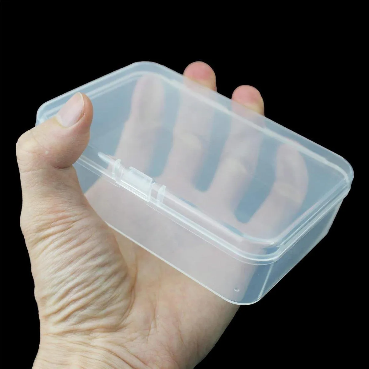 10PCS 11.5cm Clear Plastic Rectangular Storage Box Parts Organizer Container