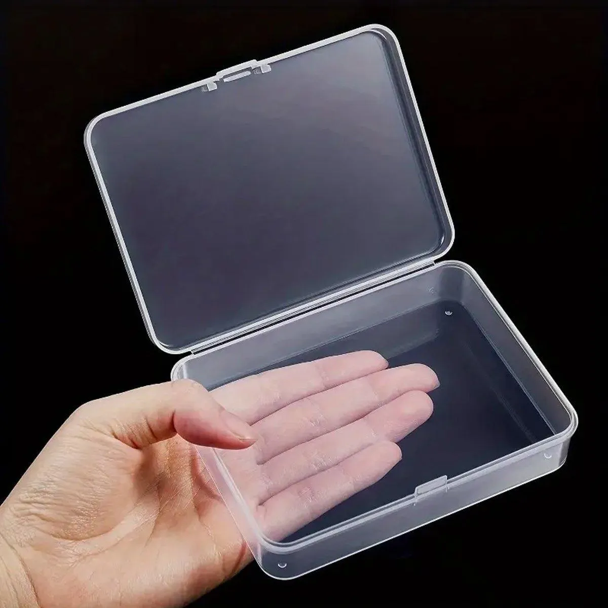 10PCS 11.5cm Clear Plastic Rectangular Storage Box Parts Organizer Container