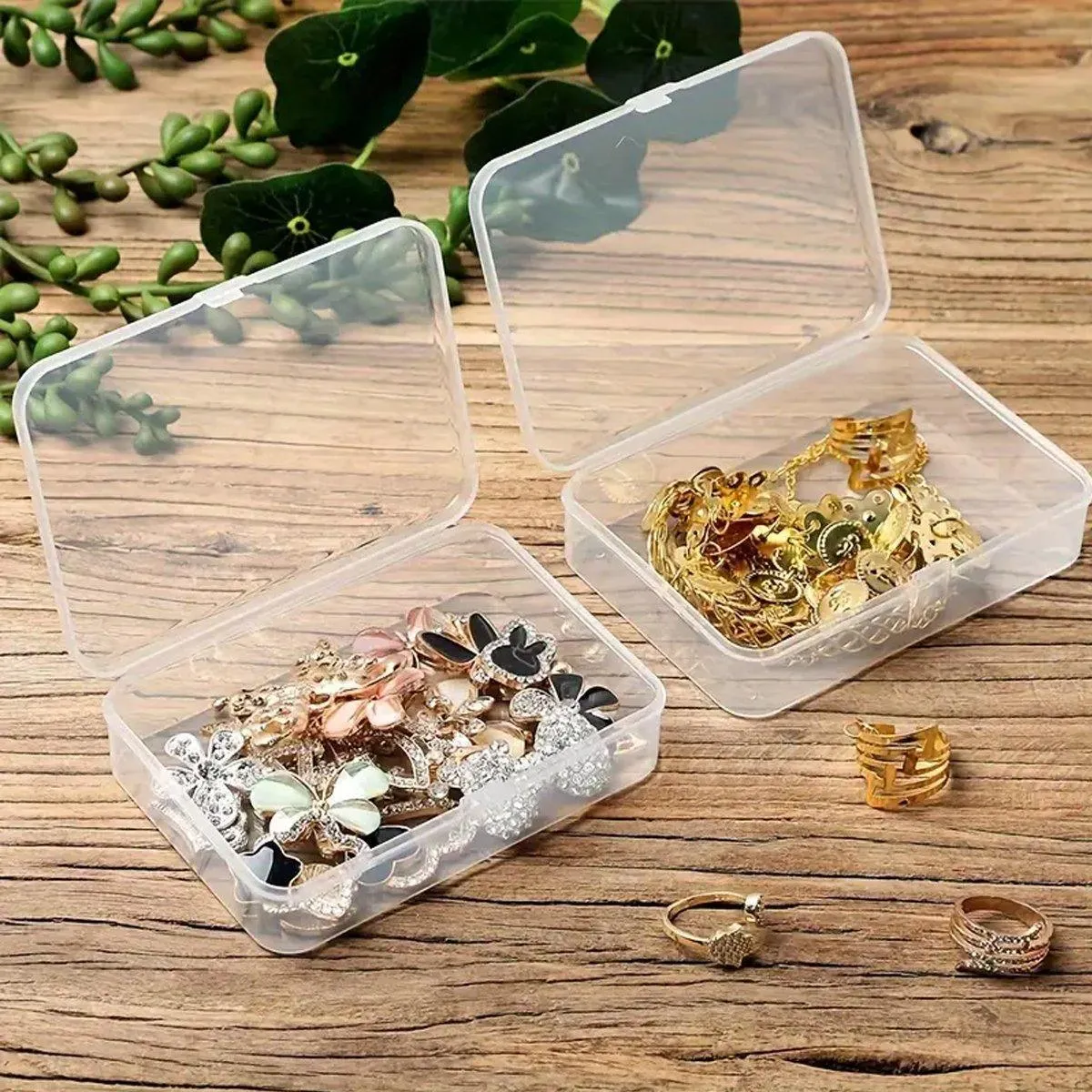 10PCS 11.5cm Clear Plastic Rectangular Storage Box Parts Organizer Container