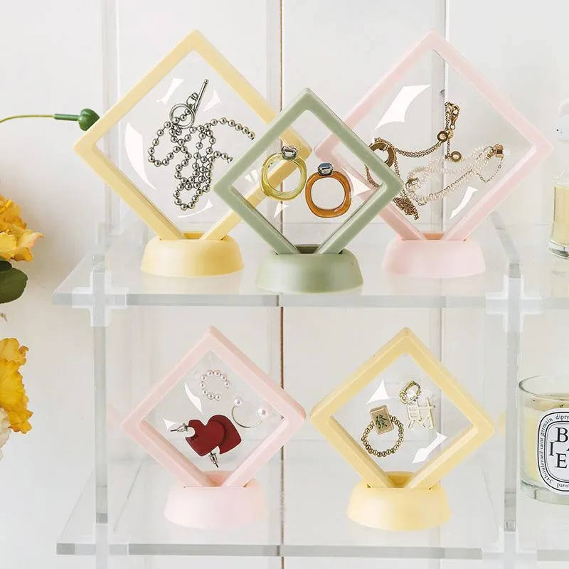10pcs Transparent Jewelry Storage Box PE Film Display Case Gift Boxes Holder