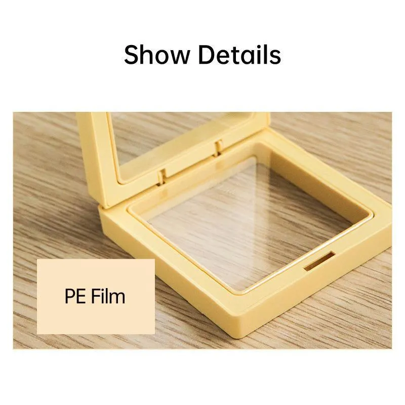 10pcs Transparent Jewelry Storage Box PE Film Display Case Gift Boxes Holder
