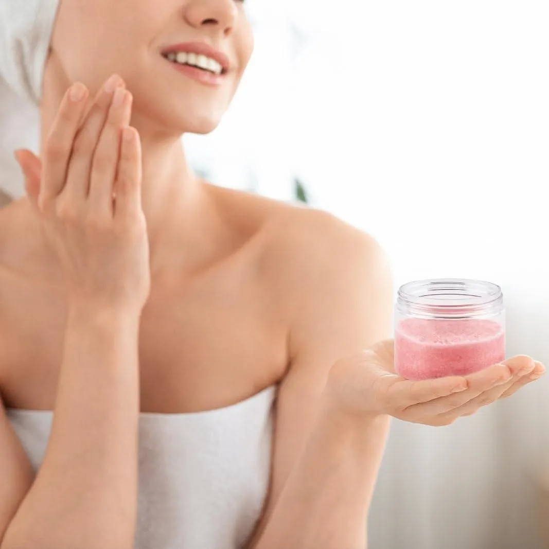 10pcs Transparent Wide Mouth Plastic Jars with Cap Skin Care Cream Containers