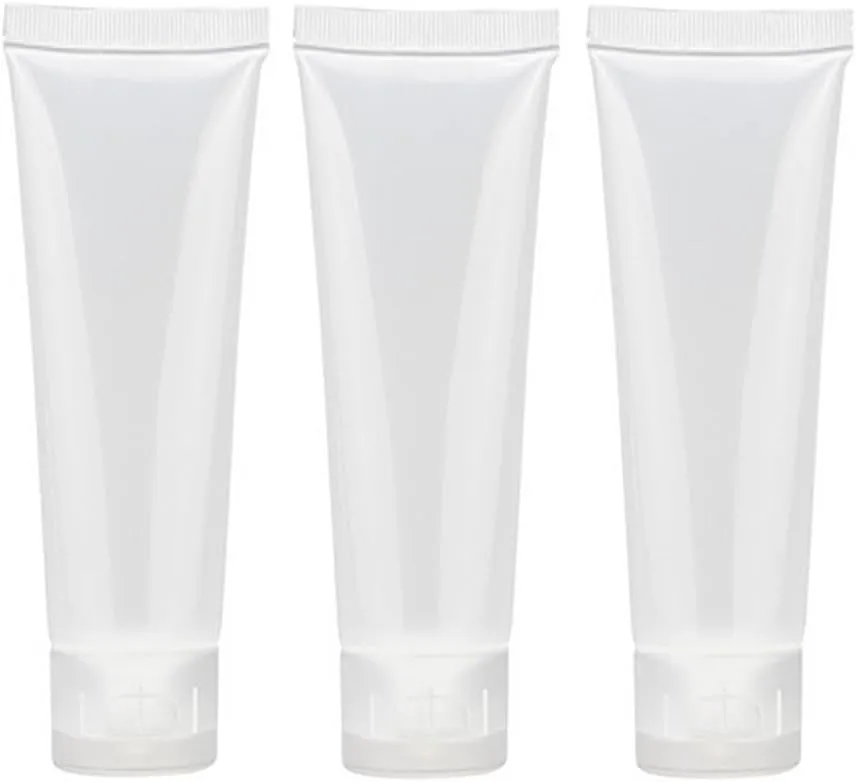 12 Pcs 100ml 3.3oz Clear Plastic Travel Bottles for Toiletries Leak Proof Squeezable Travel Size Cosmetic Containers Tubes Jar for Lotion Cream Shampoo Shower Gel