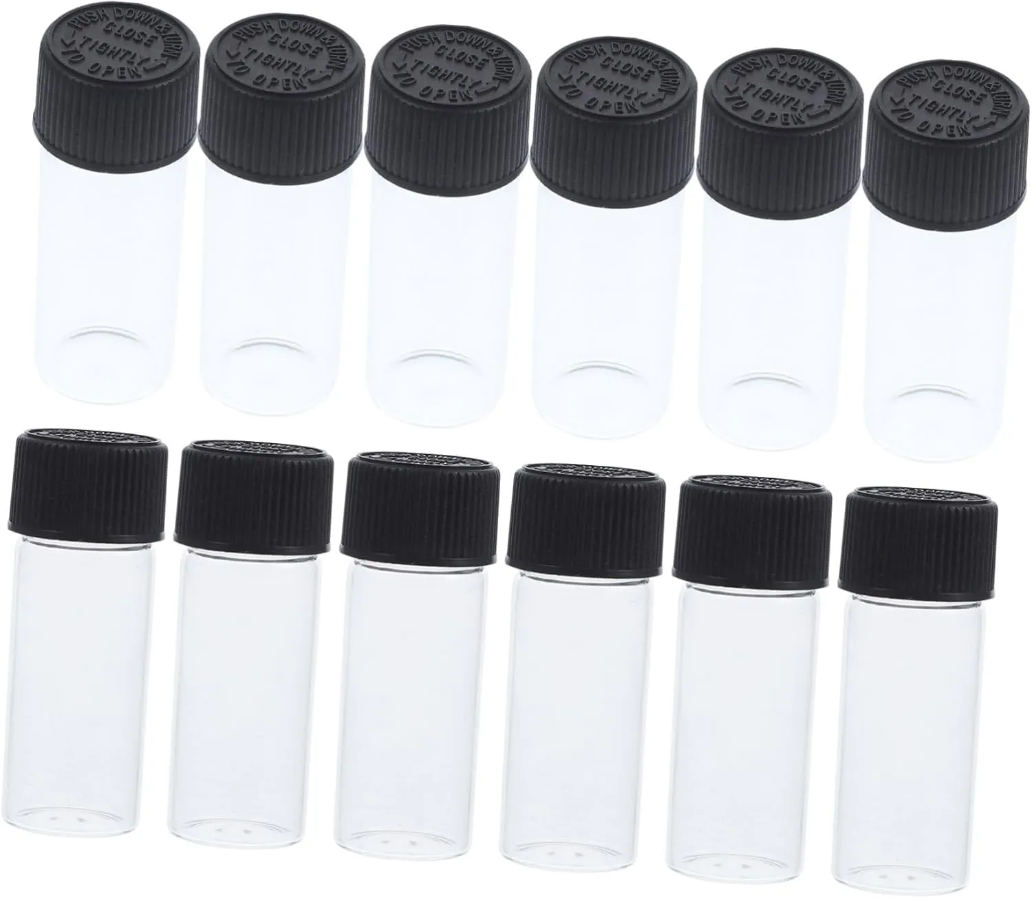 12pcs Clear Glass Bottles with Screw Cap Essential Oil Vials Refillable Travel Containers Leakproof Portable for Cosmetics for Luggage and Handbags