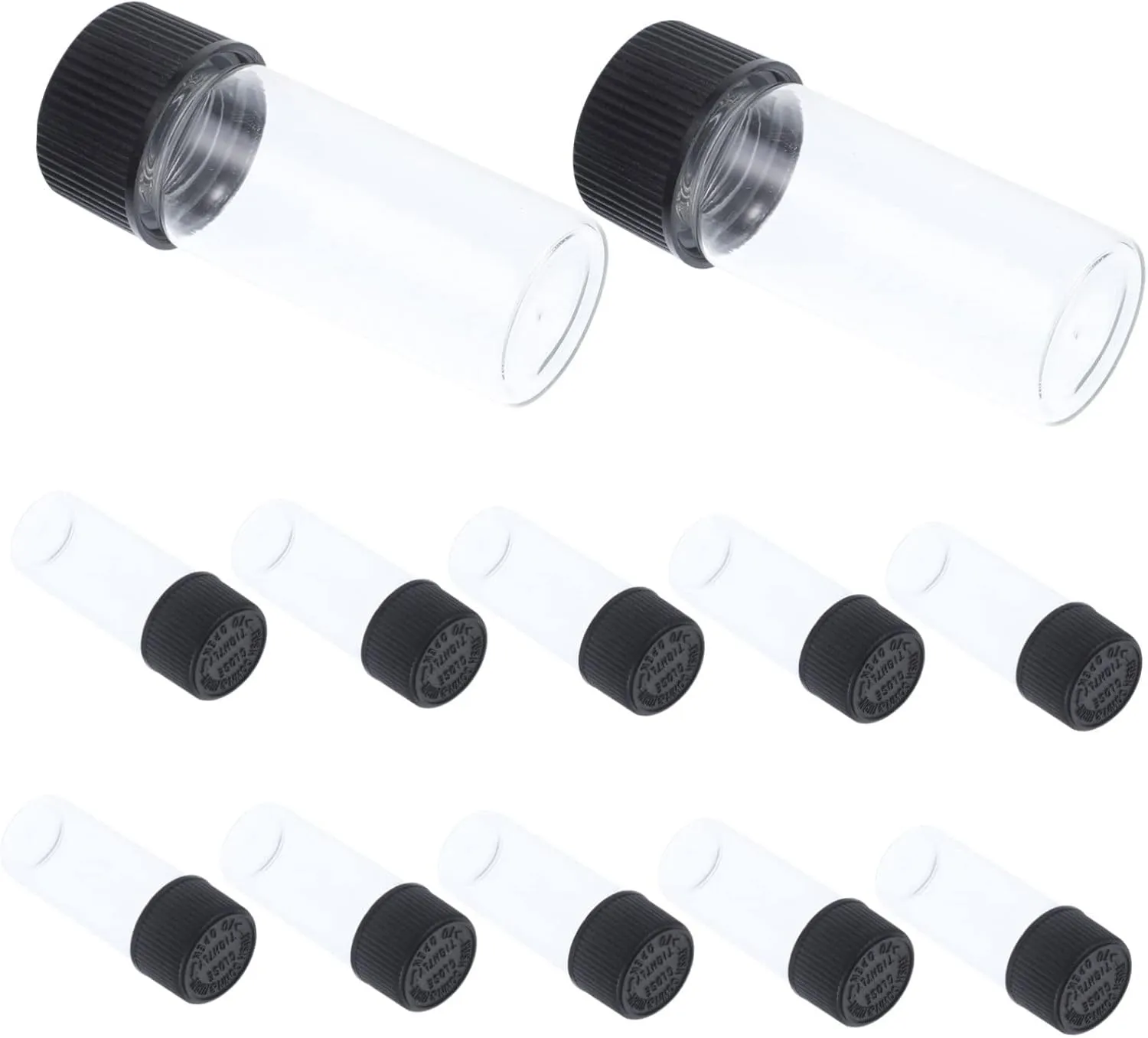 12pcs Leakproof Glass Vials Travel Bottles with Seamless Screw Caps for Essential Oils Lotions and Creams Transparent Containers for Handbags and Luggage