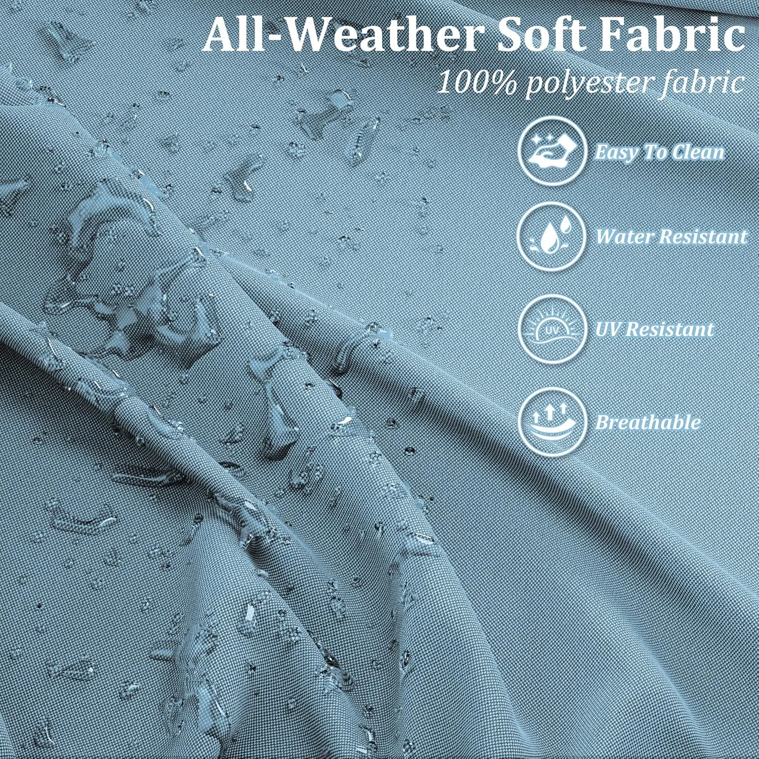 14 Pcs Outdoor Cushion Slipcovers All-Weather Patio Cushion Covers, Replacement Waterproof with Zipper for Patio Furniture, Sectional Couch 3 Sizes, Covers Only