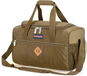 17X10X9 Inches United Airlines Personal Item Under Seat Duffel bag Suitable for Major Airlines including United, Spirit, Jetblue, Frontier, and American - Duffel Bag Design (Beige)
