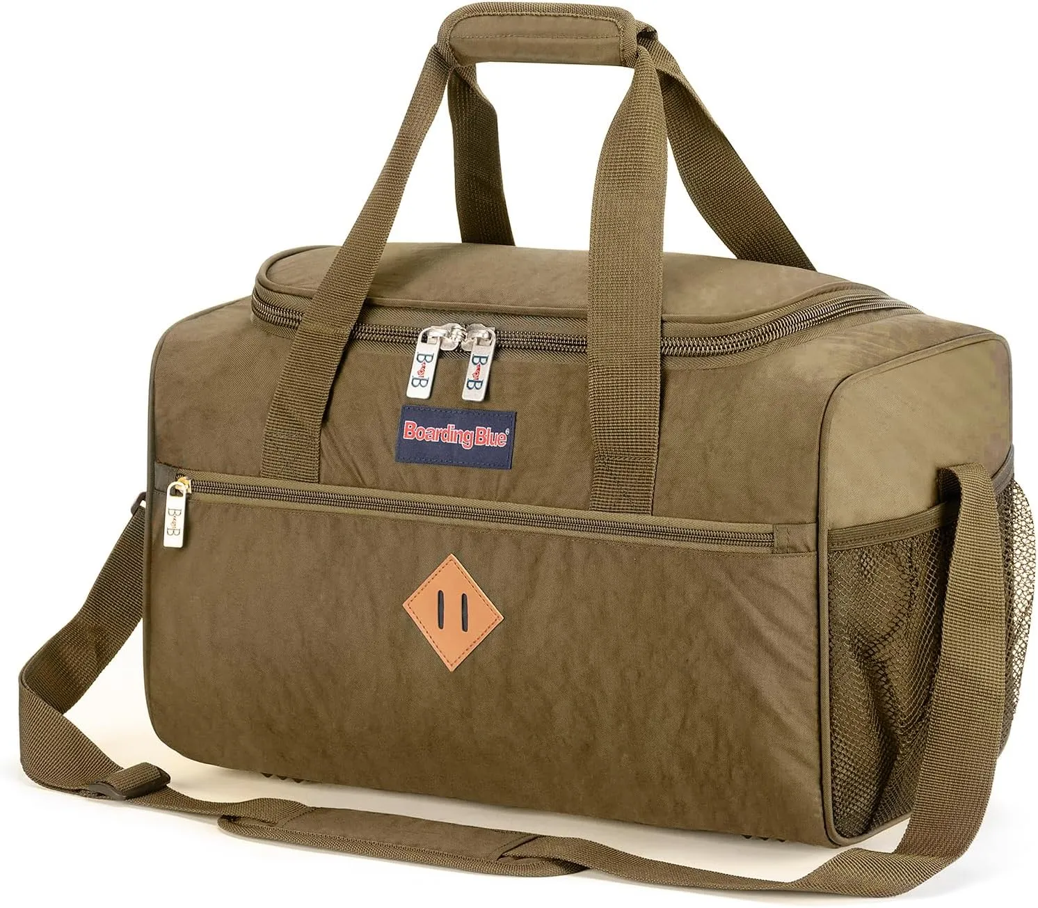 17X10X9 Inches United Airlines Personal Item Under Seat Duffel bag Suitable for Major Airlines including United, Spirit, Jetblue, Frontier, and American - Duffel Bag Design (Beige)