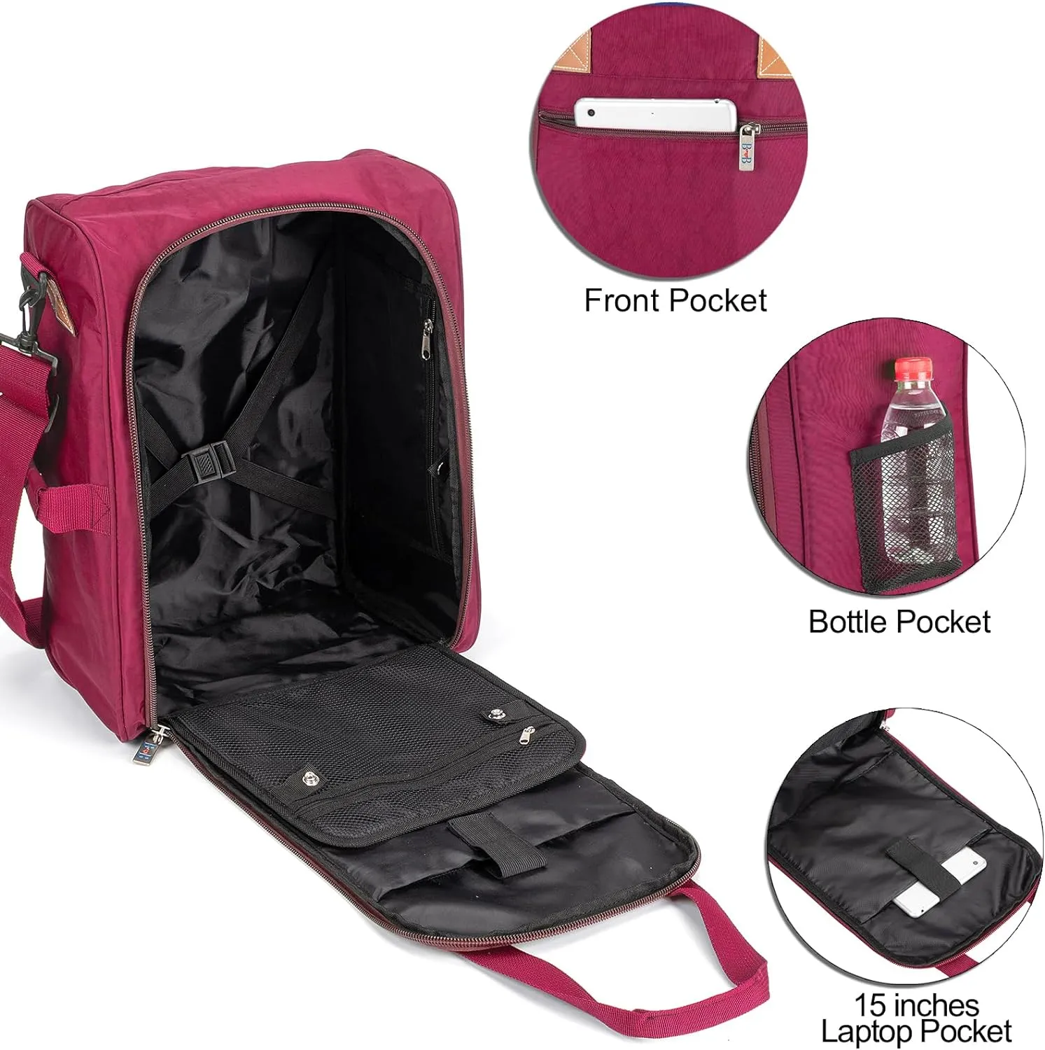 17X13X8 Inches JetBlus Airlines Personal Item Under Seat Duffel bag Suitable for Major Airlines including Spirit, Jetblue, Frontier, and American - Duffel Bag Design (Pink)