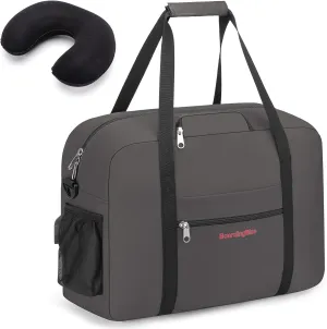 17X13X8 Inches JetBlus Airlines Personal Item Under Seat Duffel Bag With Free Pillow And USB Port Suitable for Major Airlines including Spirit, Jetblue, Frontier, and American (Grey)