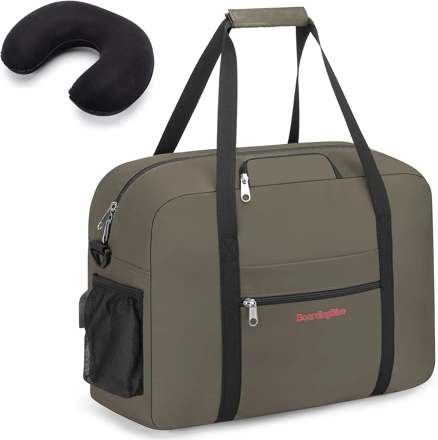 17X13X8 Inches JetBlus Airlines Personal Item Under Seat Duffel Bag With Free Pillow And USB Port Suitable for Major Airlines including Spirit, Jetblue, Frontier, and American (Hgreen)