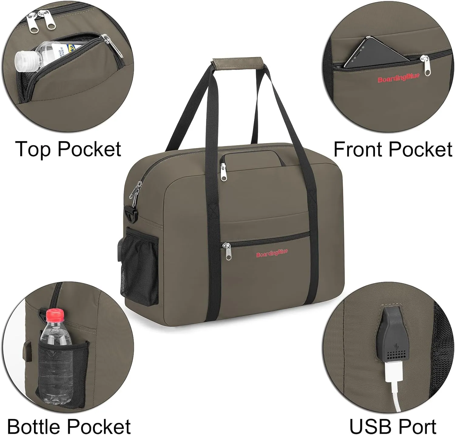 17X13X8 Inches JetBlus Airlines Personal Item Under Seat Duffel Bag With Free Pillow And USB Port Suitable for Major Airlines including Spirit, Jetblue, Frontier, and American (Hgreen)