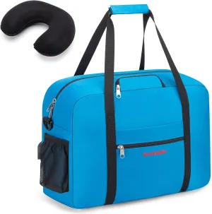 17X13X8 Inches JetBlus Airlines Personal Item Under Seat Duffel Bag With Free Pillow And USB Port Suitable for Major Airlines including Spirit, Jetblue, Frontier, and American (Royal Blue)
