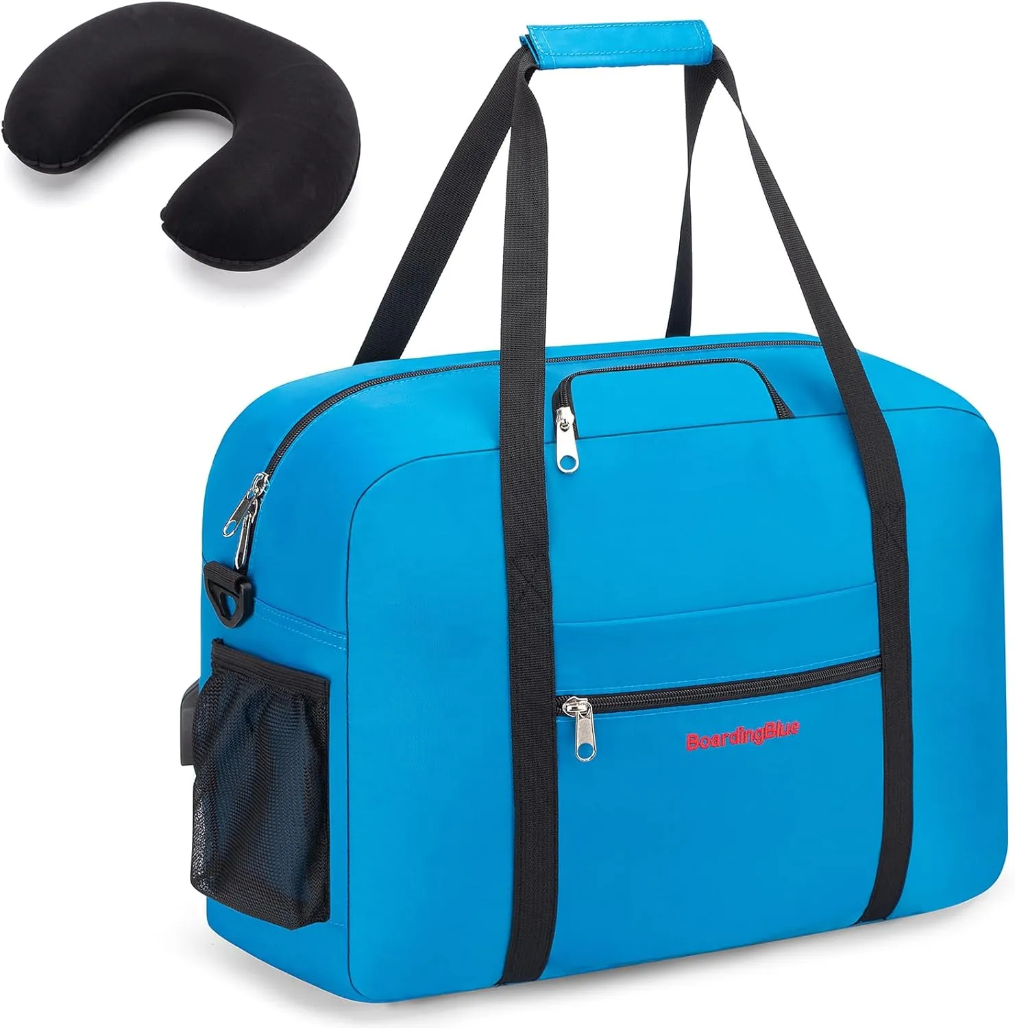 17X13X8 Inches JetBlus Airlines Personal Item Under Seat Duffel Bag With Free Pillow And USB Port Suitable for Major Airlines including Spirit, Jetblue, Frontier, and American (Royal Blue)