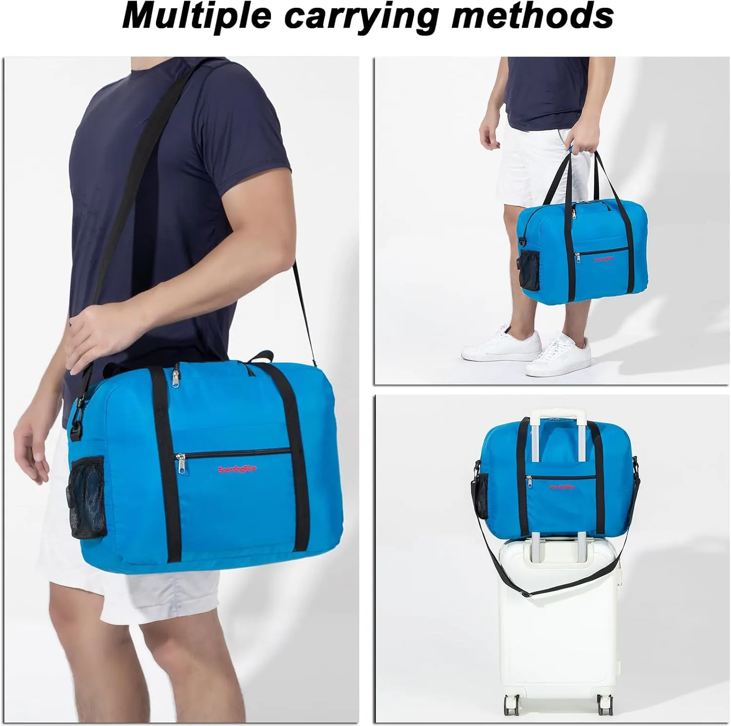 17X13X8 Inches JetBlus Airlines Personal Item Under Seat Duffel Bag With Free Pillow And USB Port Suitable for Major Airlines including Spirit, Jetblue, Frontier, and American (Royal Blue)