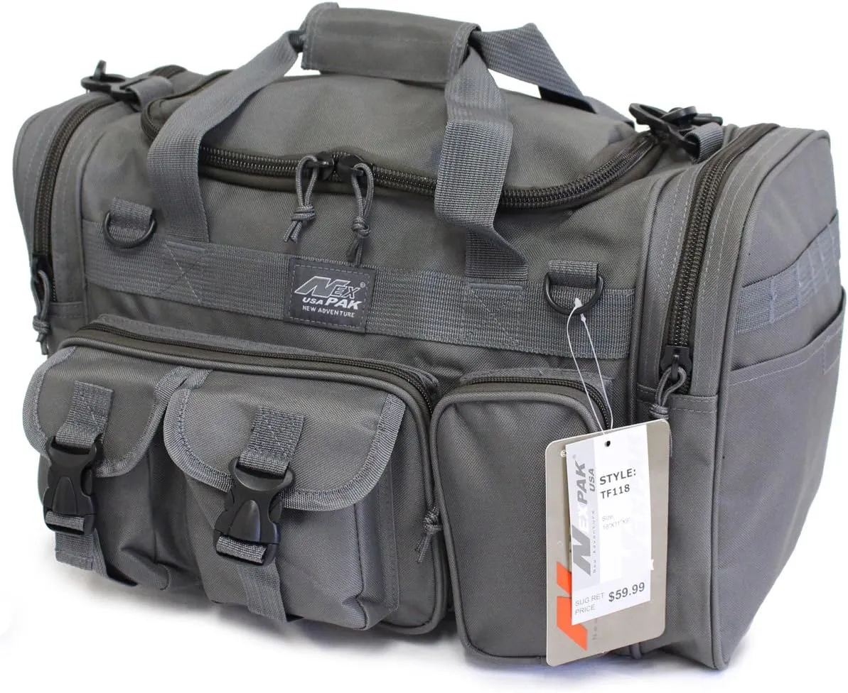 18" 1800cu.in. NexPak Tactical Duffel Range Bag TF118 Gunmetal Grey