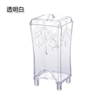1PCS Makeup Organizers make up cotton transparent plastic storage box container cosmetic remove makeup up Cotton organizer table