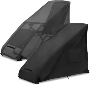 2 Pack Zero Gravity Chair Cover,Outdoor Heavy Duty 600D Waterproof Zero Gravity Lounge Chair Cover,Patio Folding Zero Gravity Recliner Cover.Black,35" L x 26" W x 45" H.