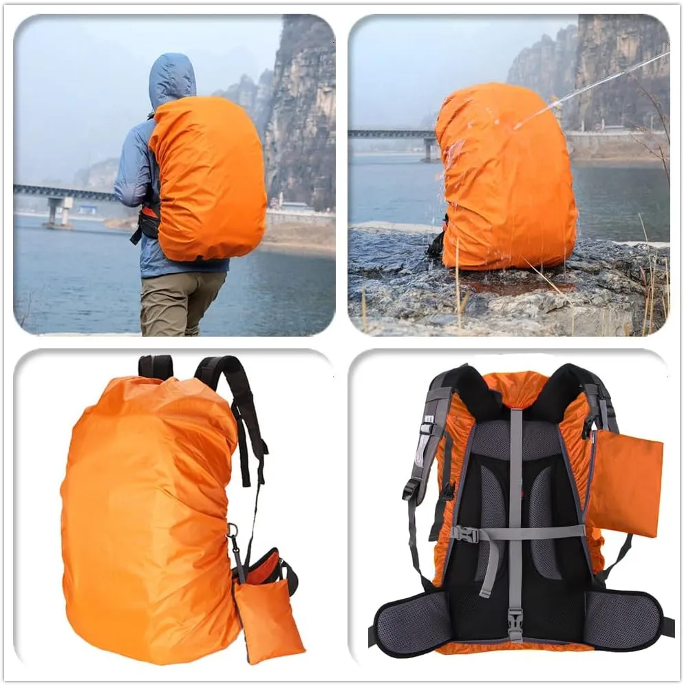 20-80L Waterproof Backpack Rain Cover with Storage Pouch and Adjustable Buckle Strap for Traveling Outdoor Hiking Camping
