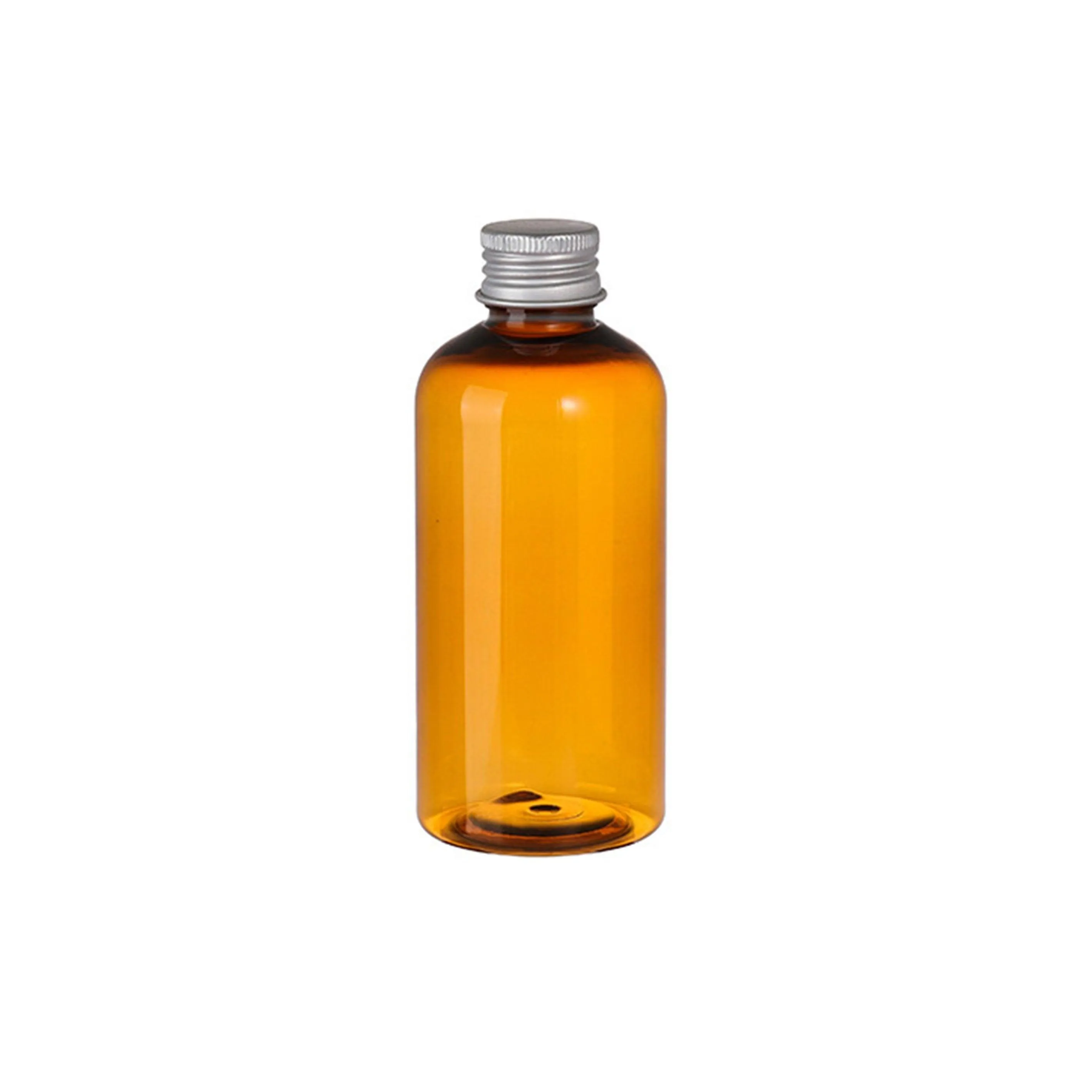 20pcs Brown Transparent Cosmetic Bottles with Aluminum Lids for Packaging