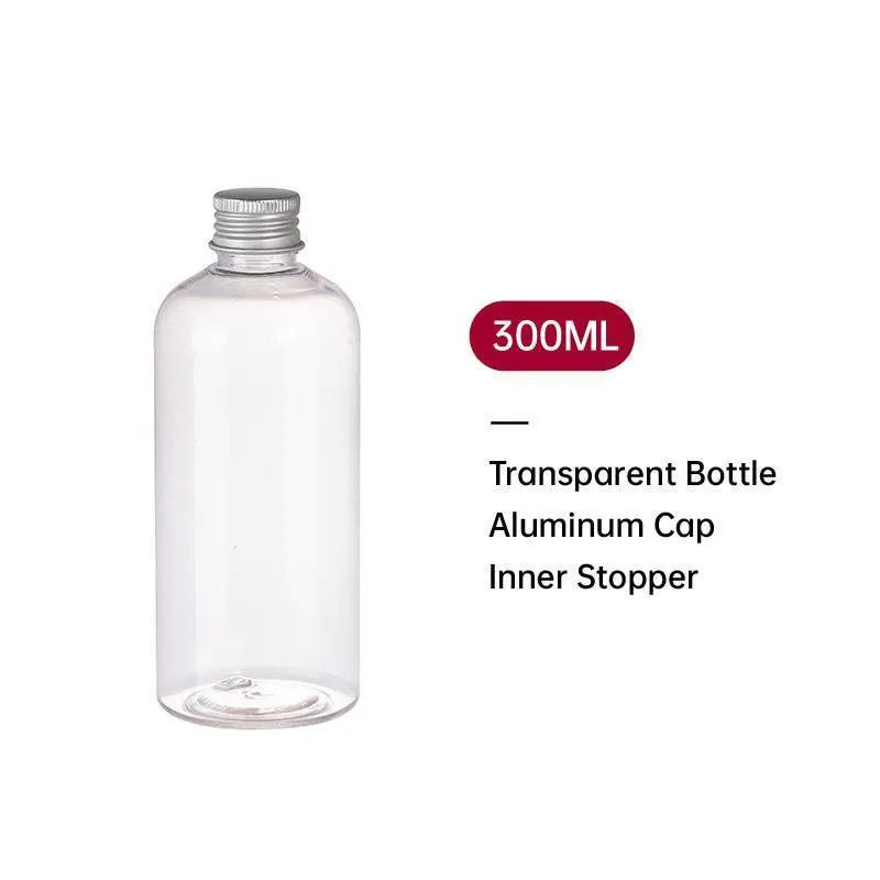 20pcs Brown Transparent Cosmetic Bottles with Aluminum Lids for Packaging