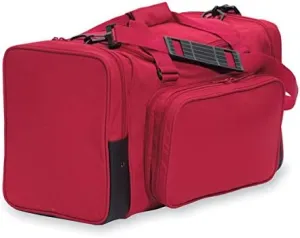 20" Blank Sports Duffle Bag Gym Bag Travel Duffel With Adjustable Strap and Removal Front Compartment (Red)