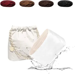 22 Bag Organizer Insert, Lightweight Bag Insert Compatible with Chanel 22, Waterproof Surface and Silky Satin Lining (Craie, Small)