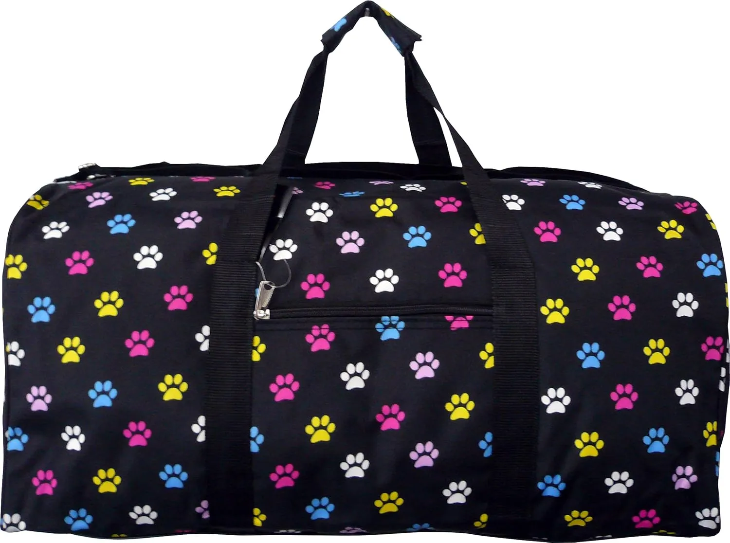 22 Inch Carry On Duffel Bag | Gym or Dance Bag by Unique Traveler (Multicolor Paw Print)