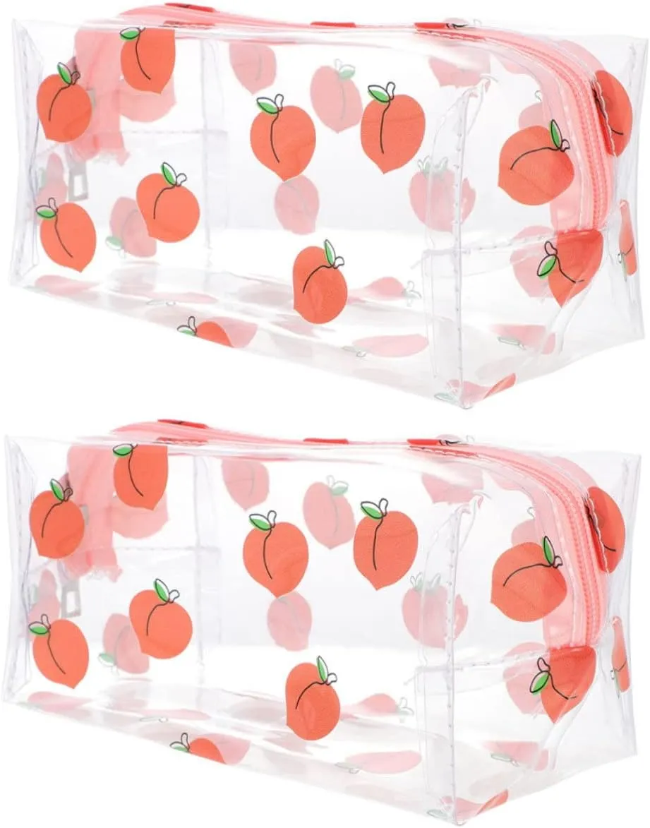 2Pcs Clear Cosmetic Bag Multifunctional Travel Makeup Organizer Portable Toiletry Supply for Camping Outdoor Activities present for Women