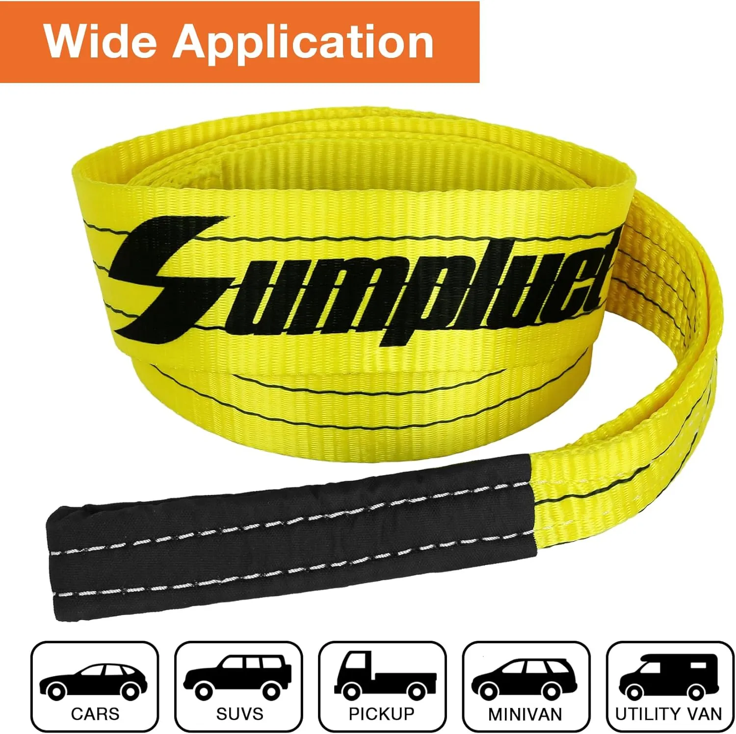 3 Inch,8 Foot Tree Saver,Pull Strap,Tow Straps,Winch Ropes,30,000 Pound Capacity,Heavy Duty Rope Pulling,Wire,Lifting Sling,Rigging Cable for Vehicle,Emergency Kit Use 2 Pack