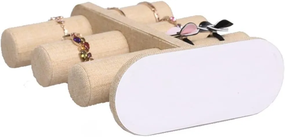 3 Tier Jewelry Display Stand Velvet Bangle Watch Bracelet Jewelery Display Stand Box Case(D)