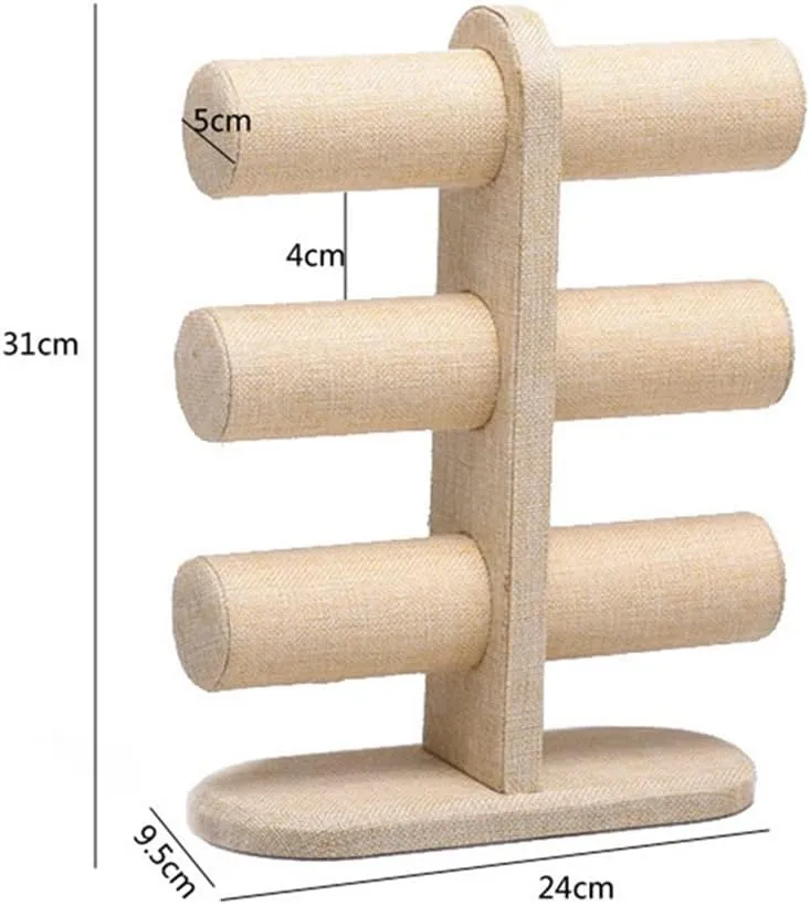 3 Tier Jewelry Display Stand Velvet Bangle Watch Bracelet Jewelery Display Stand Box Case(D)
