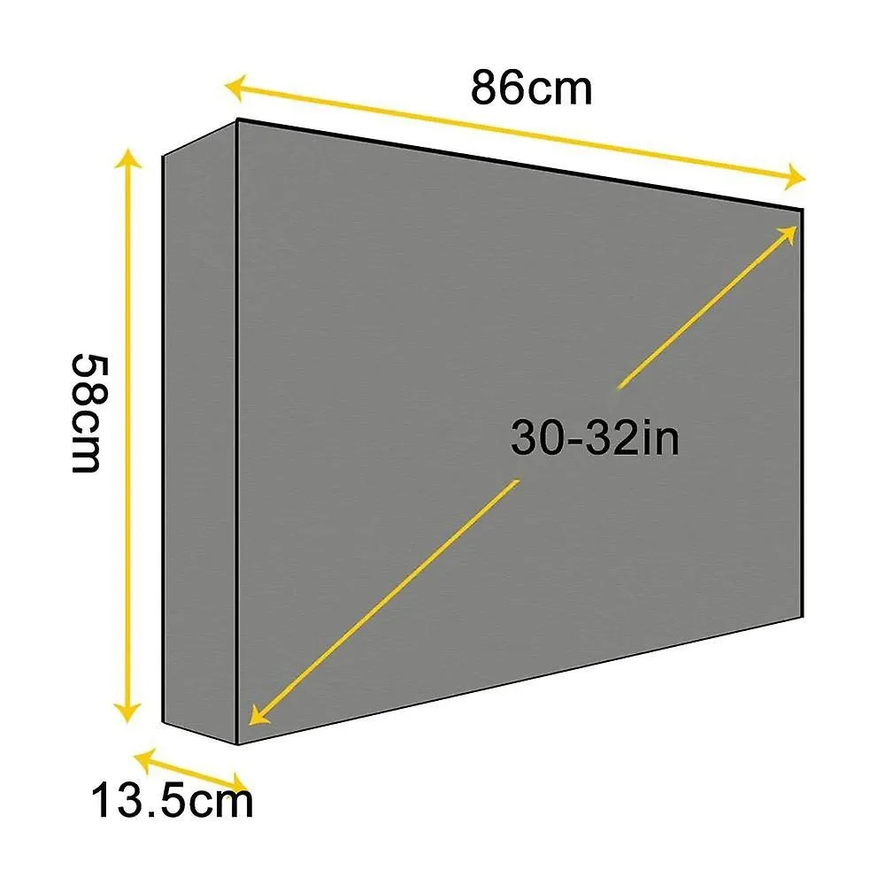 30-32 Inch Tv Cover Black dimensions: 23 X 33 X 5 Inches