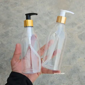 300 ML Nutri Transparent Dispenser Bottle (Golden Black/Golden White)
