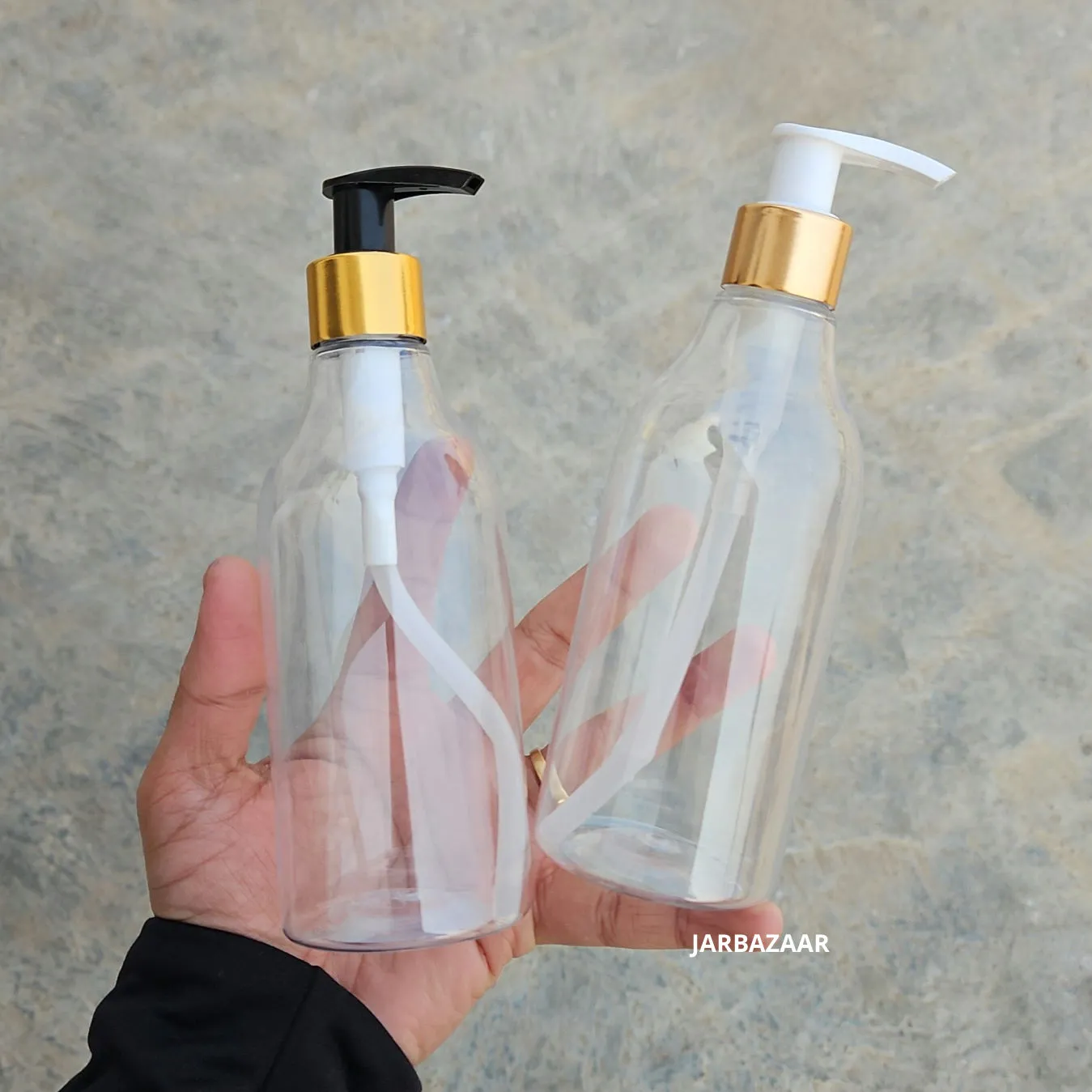 300 ML Nutri Transparent Dispenser Bottle (Golden Black/Golden White)