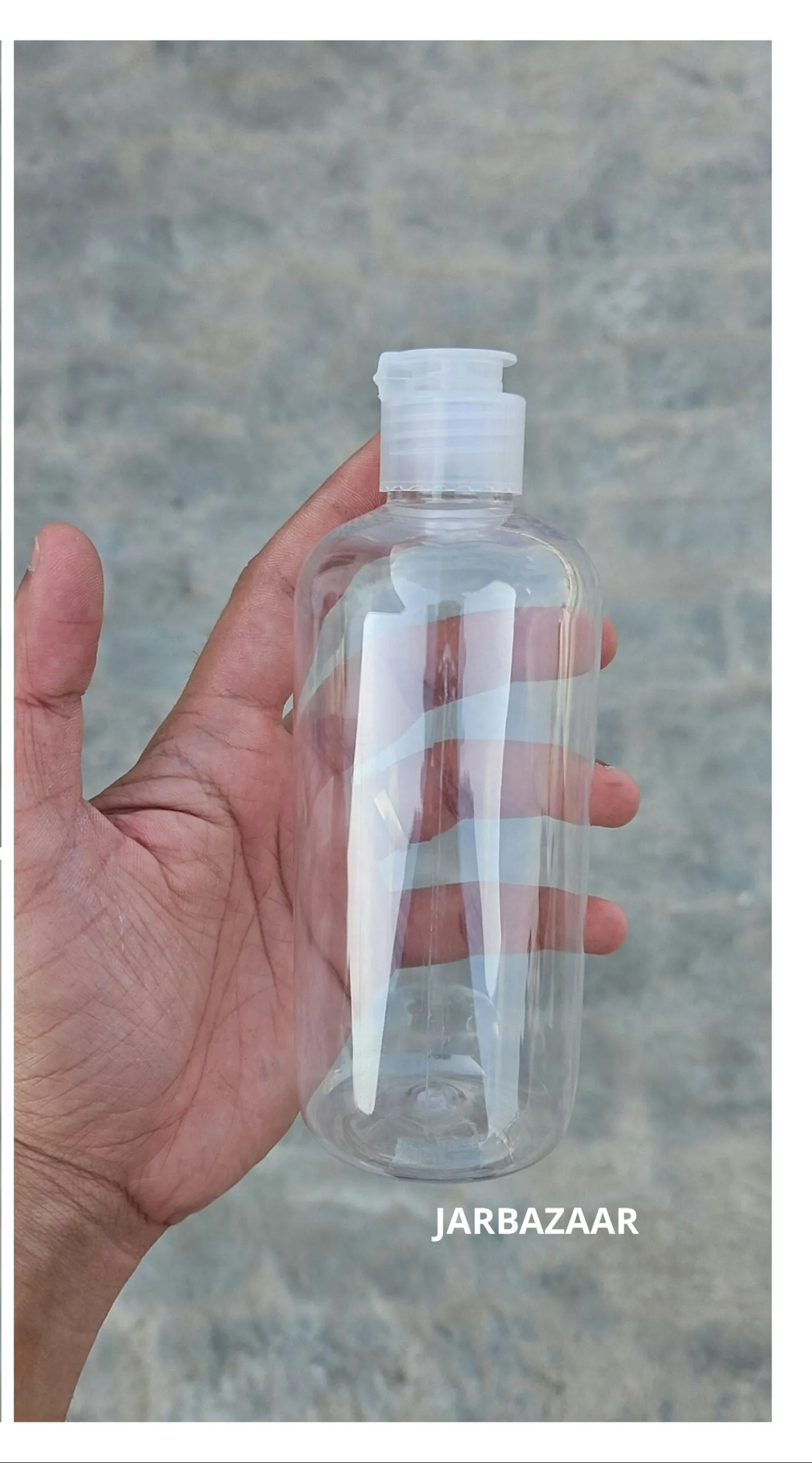 300 ML Transparent Boston Fliptop Bottle