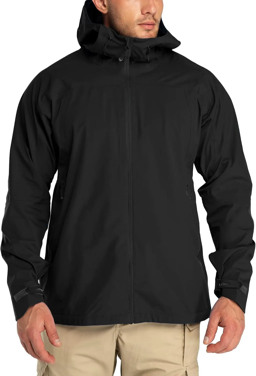 33,000ft Mens Rain Jacket, 3-Layer Performance Lightweight Rain Jackets Waterproof with Hood for Hiking Ski Sailing Cycling