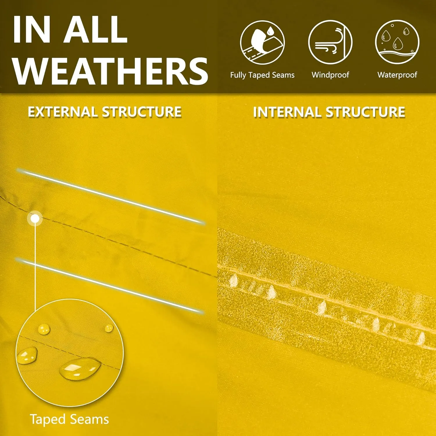 33,000ft Men's Rain Pants, Waterproof Rain Over Pants, Windproof Outdoor Pants for Hiking, Fishing
