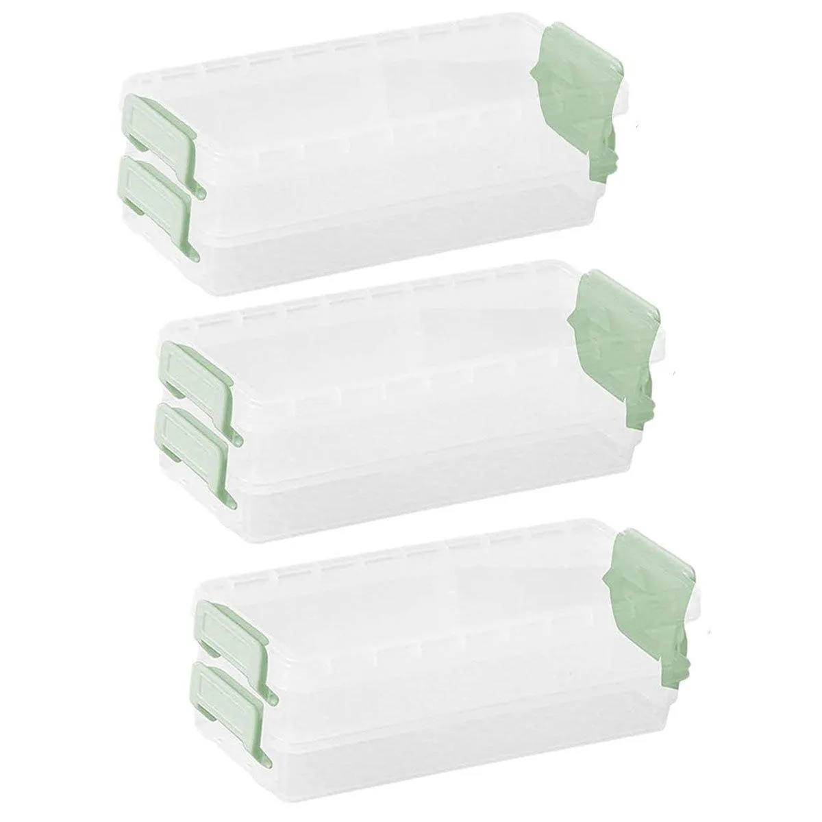 3PCS Clear Plastic Desktop Storage Box 2 Layer Holder DIY Stationery Pencil Case