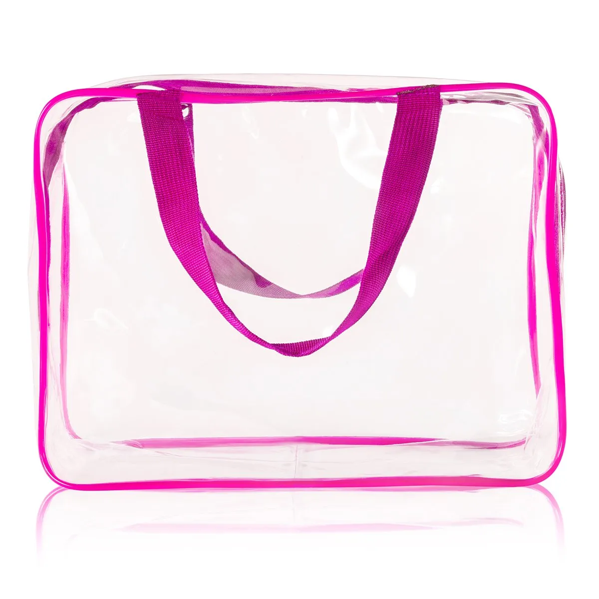 3Pcs Crystal Clear PVC Travel Toiletry Bag Kit for Women Men, Waterproof Vinyl Organizer Clear Makeup Bags with Zipper Handle Straps, Cosmetic Bag Pouch Carry on Airport Airline Compliant Bag Handbag