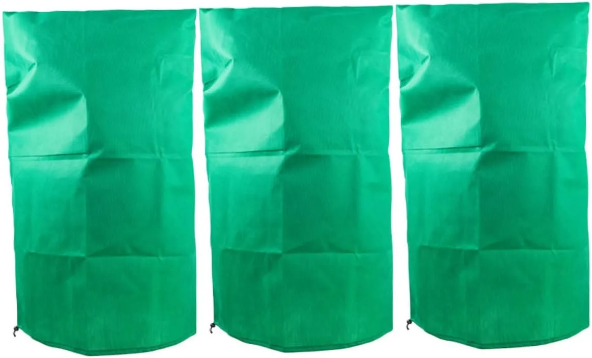 3Pcs Protection Bags for Plants Freeze Covers for Winter Tree Nursery Non Woven Plant Covers for Outdoor Cold Weather Drawstring Design