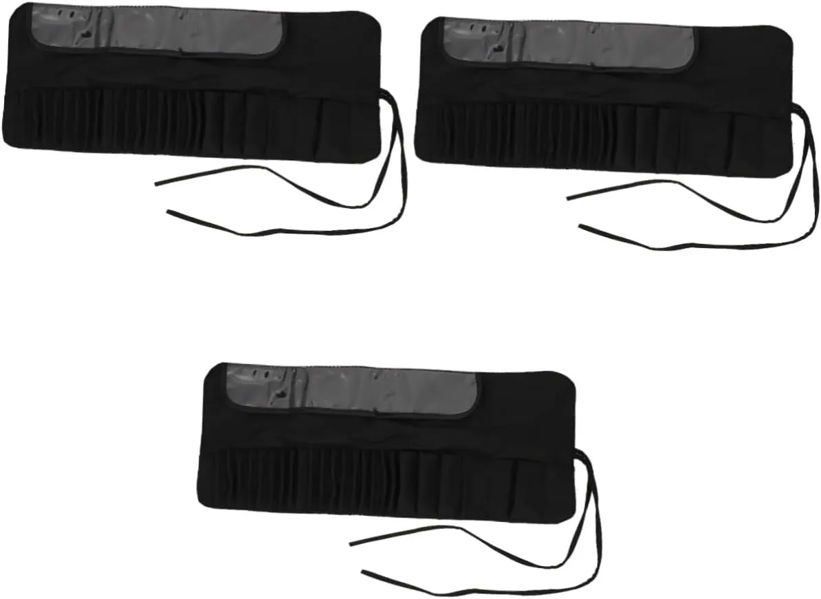 3pcs Rolling Makeup Case Brush Holder Large Makeup Organizer for Travel