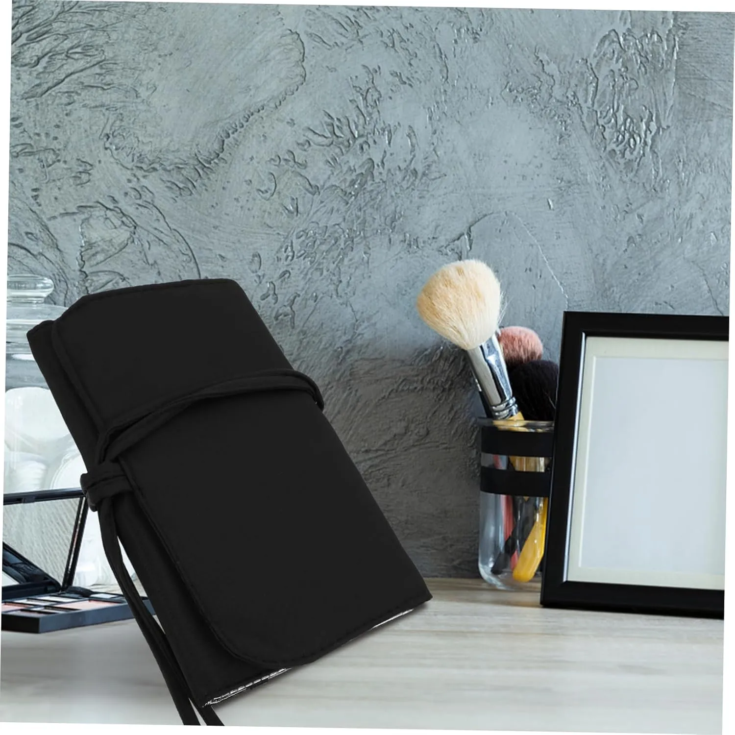 3pcs Rolling Makeup Case Brush Holder Large Makeup Organizer for Travel