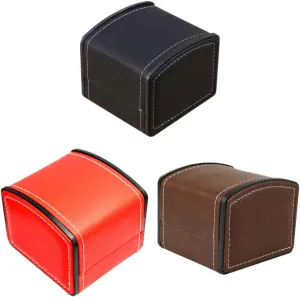 3pcs Stylish Pu Leather Watch Box Elegant Jewelry Storage Case Detachable Cushions for Watches Bracelets for Display Travel for Loved